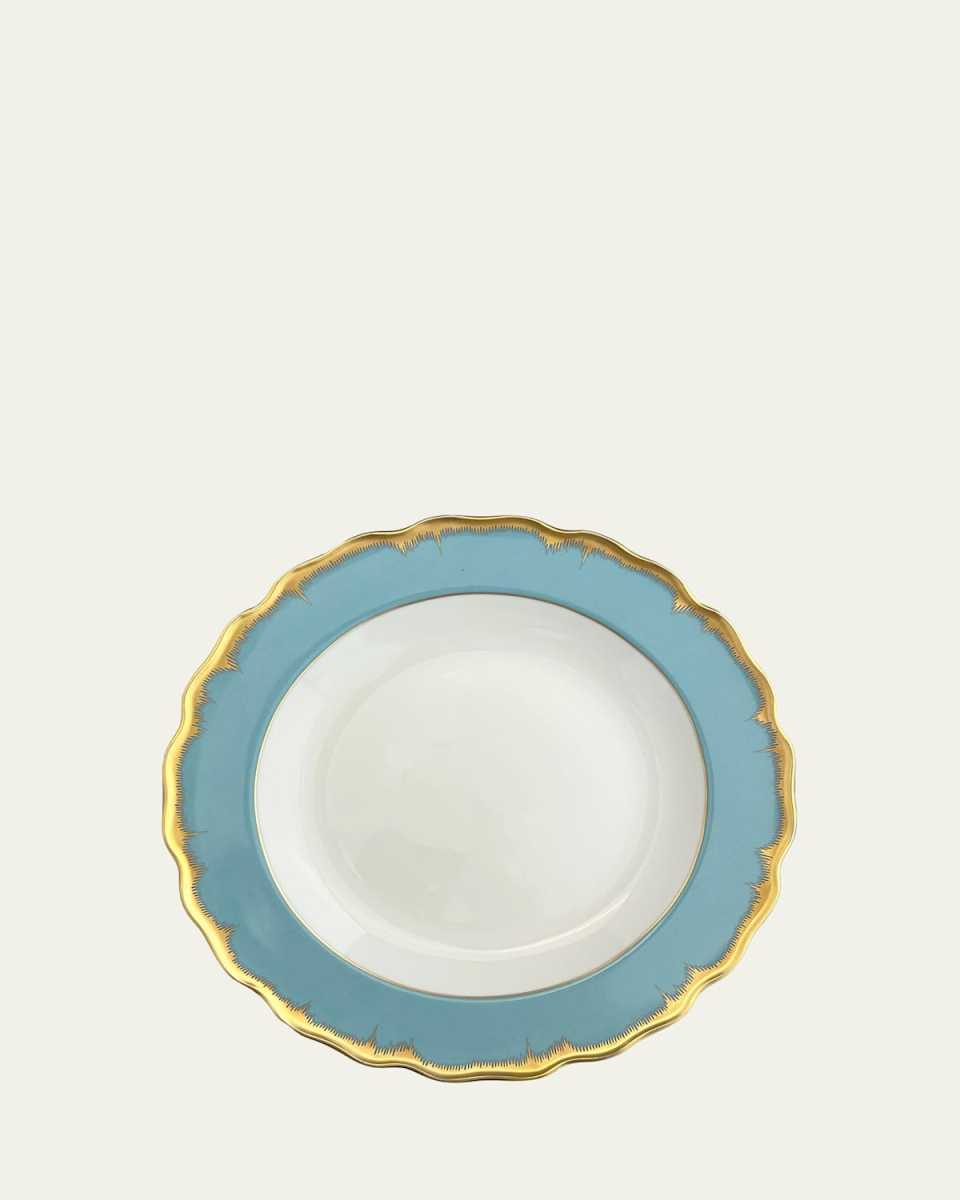 Chelsea Feather Turquoise Soup Plate